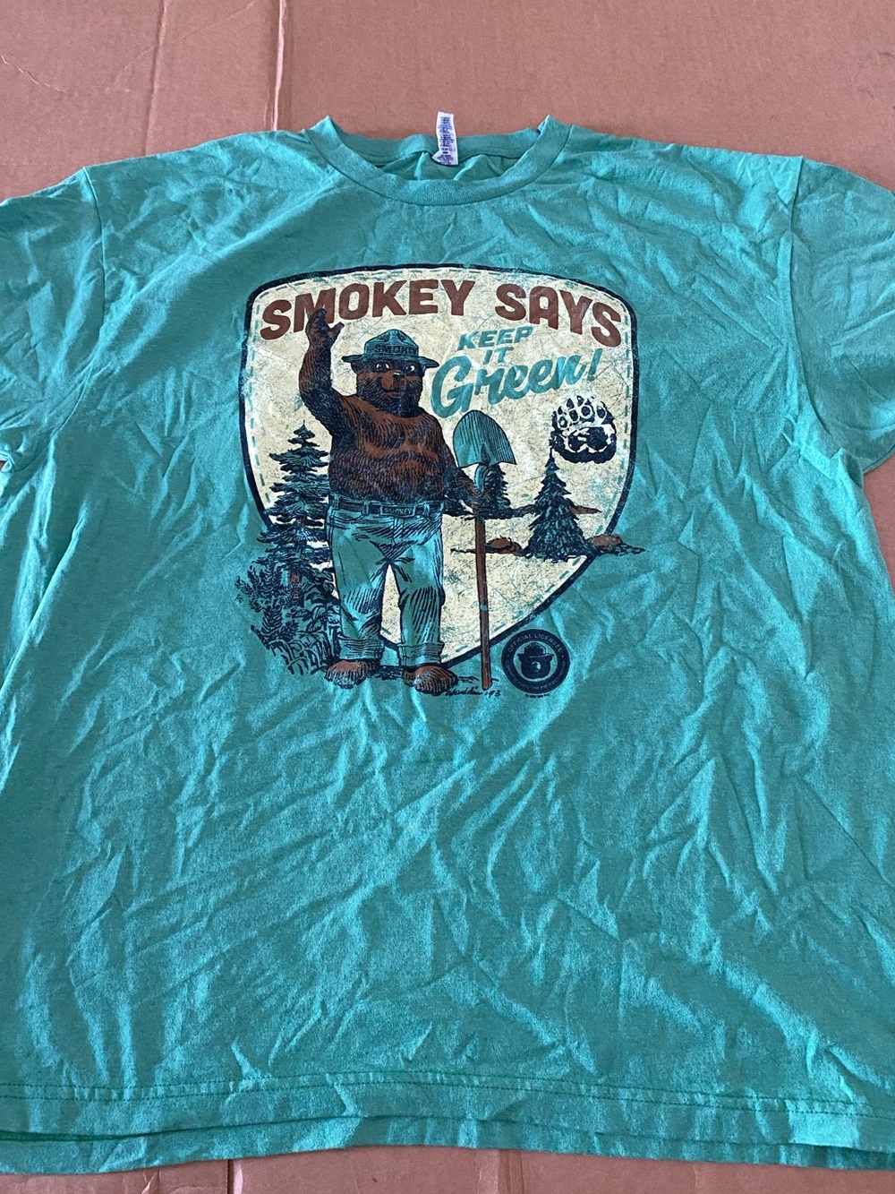 Smokey Says Keep It Green Graphic Tee - Teal Size XL